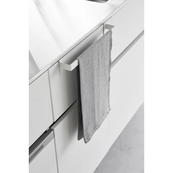 【Plate】滑り落ち防止キッチンタオルハンガーバー プレート ワイド ホワイト