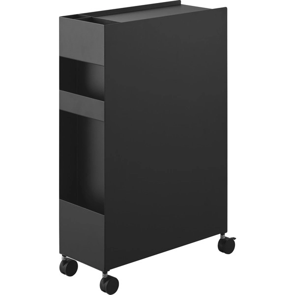 【tower】収納バスケットワゴン タワー 3段 ブラック