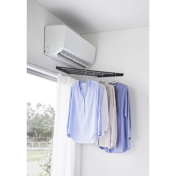 【tower】コーナーハンガーラック タワー 石こうボード壁対応 ブラック