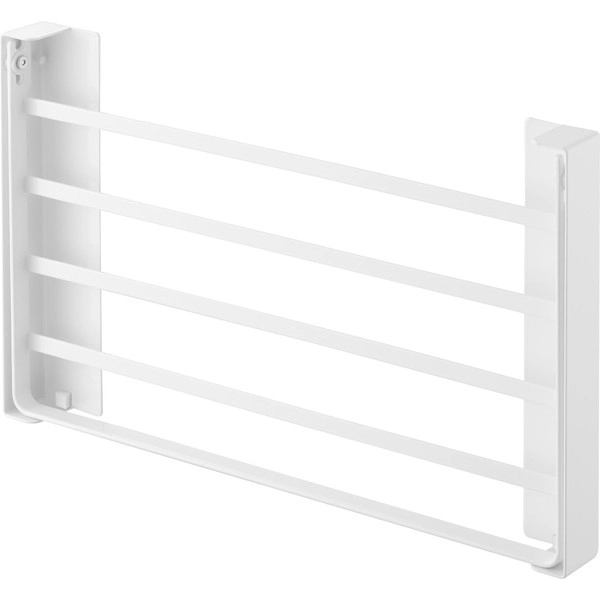 【tower】使いやすい高さに開くマグネット洗濯機横折り畳み棚 タワー ホワイト