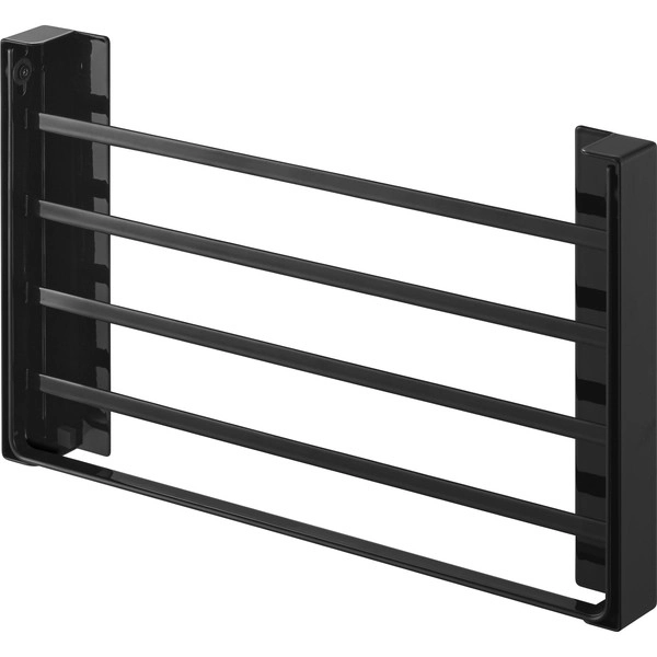 【tower】使いやすい高さに開くマグネット洗濯機横折り畳み棚 タワー ブラック