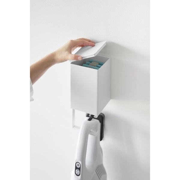 【tower】ウォール収納付きコードレスクリーナーホルダー タワー 石こうボード壁対応 ホワイト