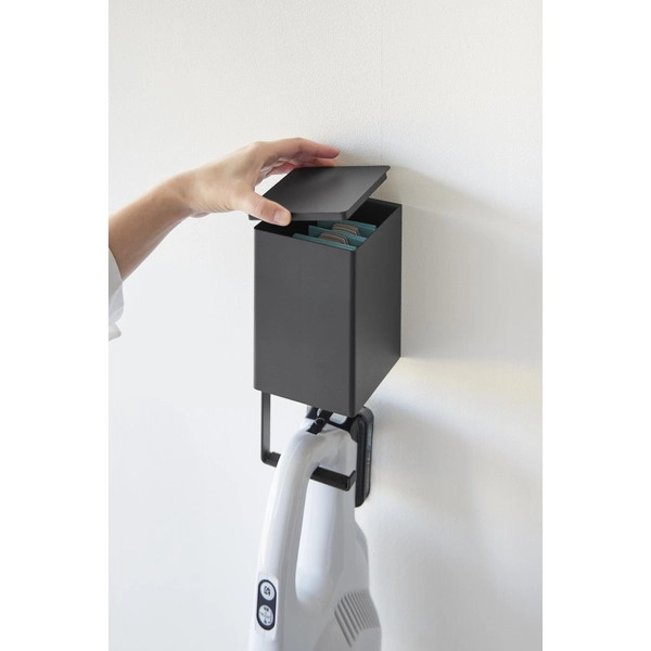 【tower】ウォール収納付きコードレスクリーナーホルダー タワー 石こうボード壁対応 ブラック