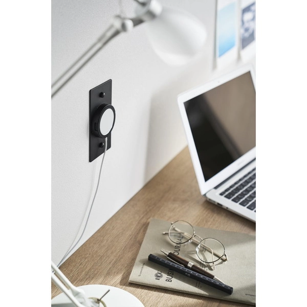 【tower】ウォールスマートフォン充電ホルダー タワー 石こうボード壁対応 ブラック