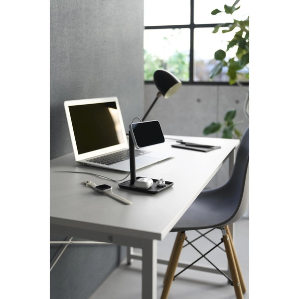 【tower】トレー付きスマートフォン充電スタンド タワー ブラック