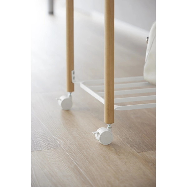 【RIN】小物トレー付き下段が棚の収納ワゴン 2段 リン ナチュラル