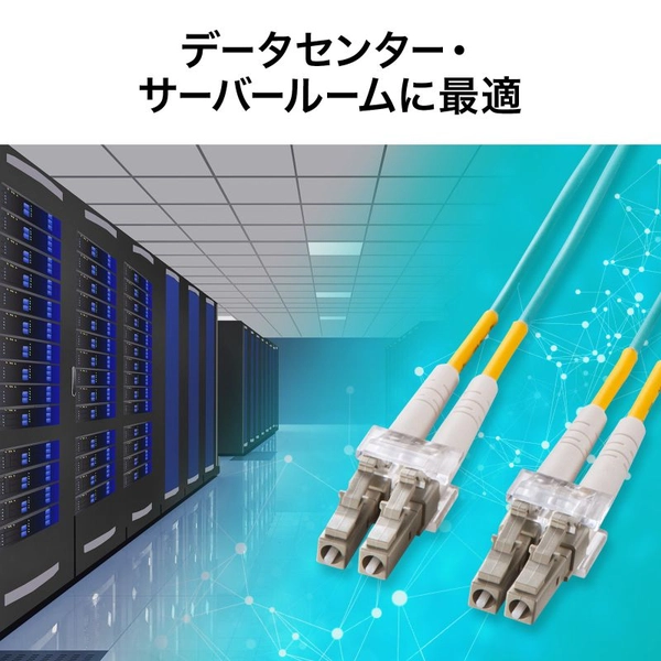 メガネ型光ファイバケーブル (マルチ50μmOM3、LC×2-LC×2、1m) HKB-OM3LCLC-01N