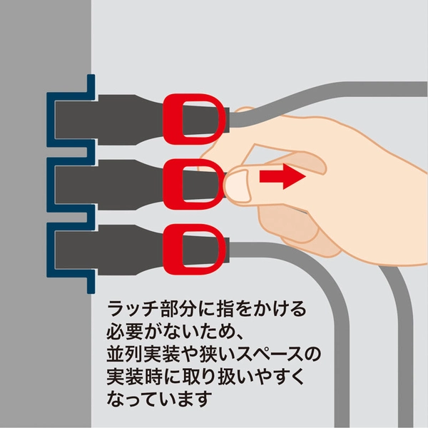 抜け防止ロック式電源コード ロックプラス (0.5m) APW15-C14C13LP-5