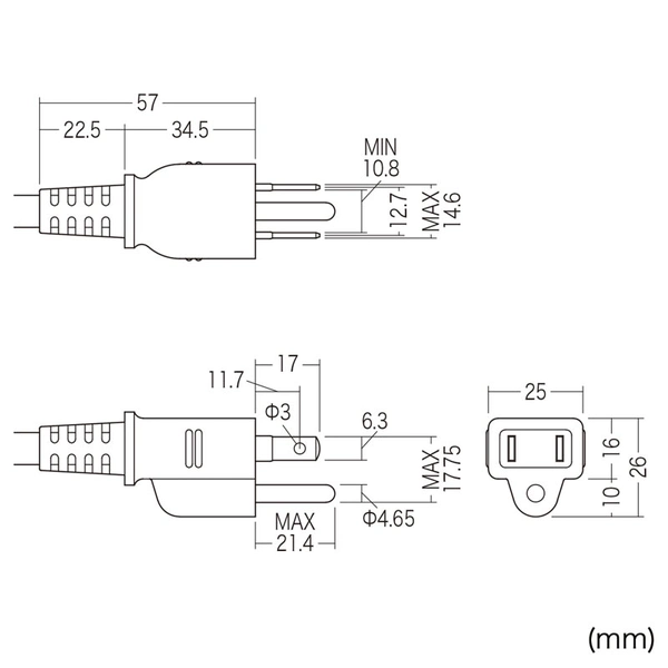 工事物件雷ガードタップ (3P・2個口・3m) TAP-K2NSP-3