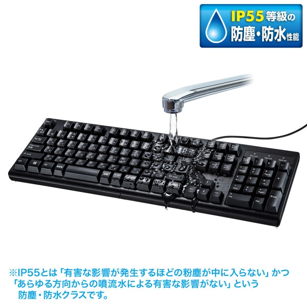 日本語109キーボード 抗菌防水防塵タイプ SKB-BS6BK