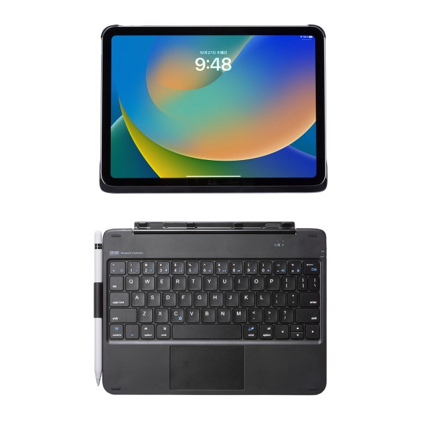 10.9インチiPad専用ケース付きキーボード タッチパッド内蔵 SKB-BTIPAD3BK