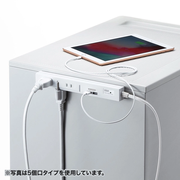 スリムタップUSB充電機能付き TAP-SLIM8U-2