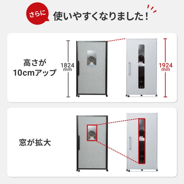 セミクローズ型ワークブース（グレー） SPT-PB009GY