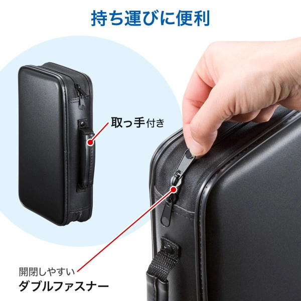 CDジャケット収納対応セミハードケース（96枚収納・ブラック） FCD-WLBD96BBK