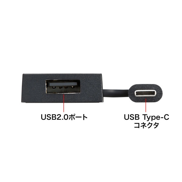 USB Type-C　コンボハブ（4ポート） USB-3TCH7BK