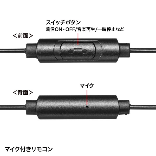 マイク付きステレオイヤホン（ブラック） MM-HS709BK