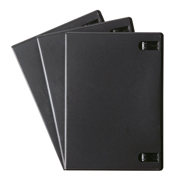 DVDトールケース（1枚収納・3枚セット・ブラック） DVD-TN1-03BKN