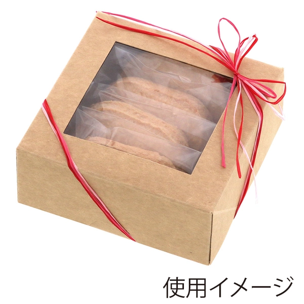 【HEIKO】窓付きランチボックス 13-13 未晒無地 10枚×40 (400個)