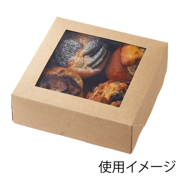 【HEIKO】窓付きランチボックス 16-16 未晒無地 10枚×40 (400個)