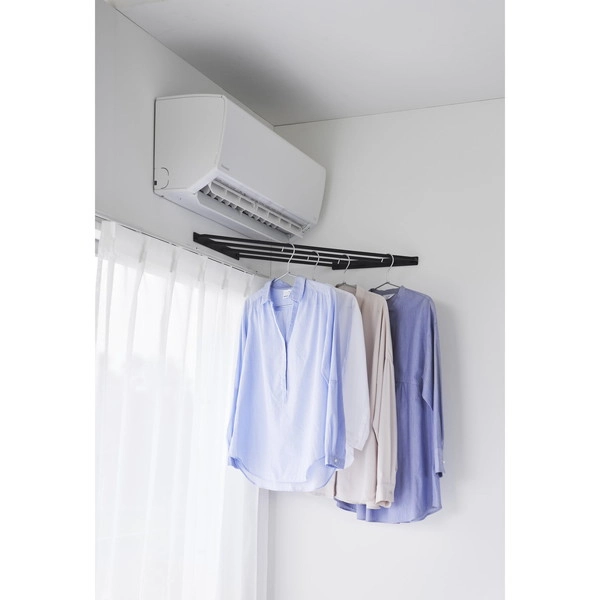 【tower】コーナーハンガーラック タワー 石こうボード壁対応 ブラック