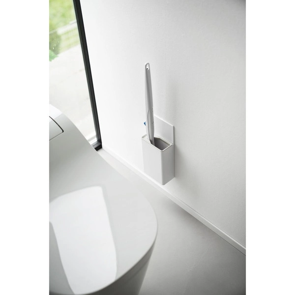 【Plate】ウォール流せるトイレブラシホルダー プレート 石こうボード壁対応 ホワイト