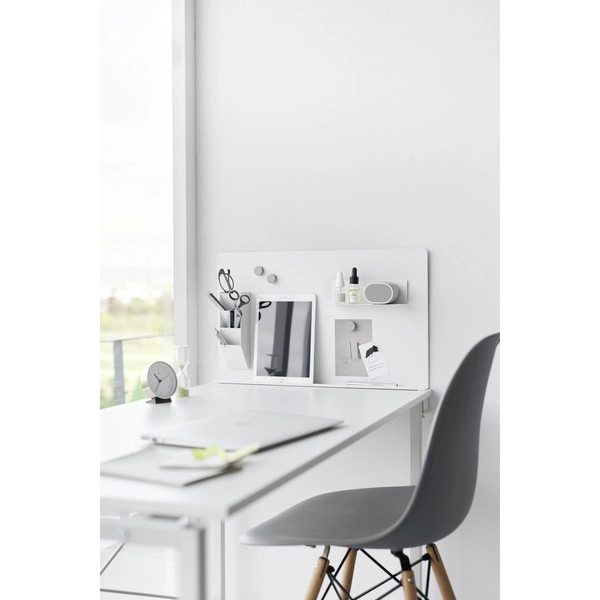 【tower】デスク横トレー付きスチールパネル タワー ホワイト