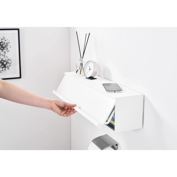 【tower】ウォール隠せるトイレ壁収納 タワー 石こうボード壁対応 ホワイト