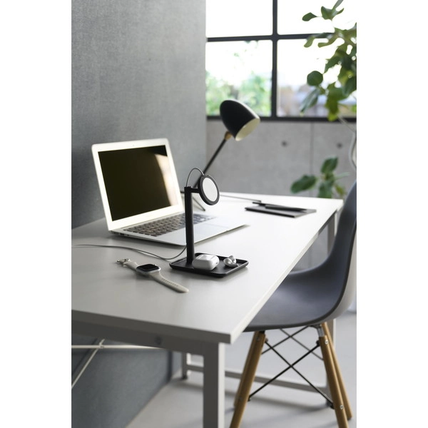 【tower】トレー付きスマートフォン充電スタンド タワー ブラック