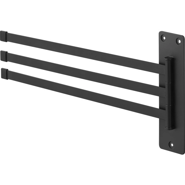 【tower】ウォールタオルハンガー タワー 3連 石こうボード壁対応 ブラック