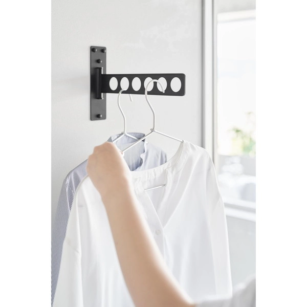 【tower】ウォール衣類ハンガー タワー 石こうボード壁対応 ブラック