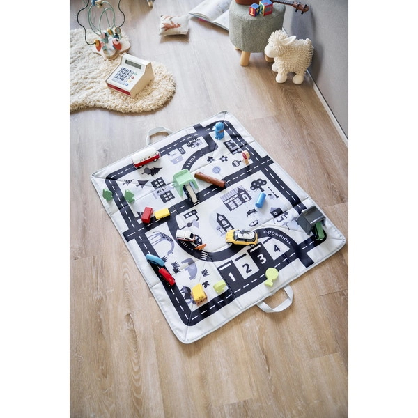 【tower】プレイマットにもなるおもちゃ収納 タワー ライトグレー