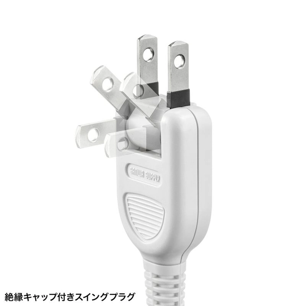 節電タップ (2P・4個口・3m・ホワイト) TAP-B107UC-3W