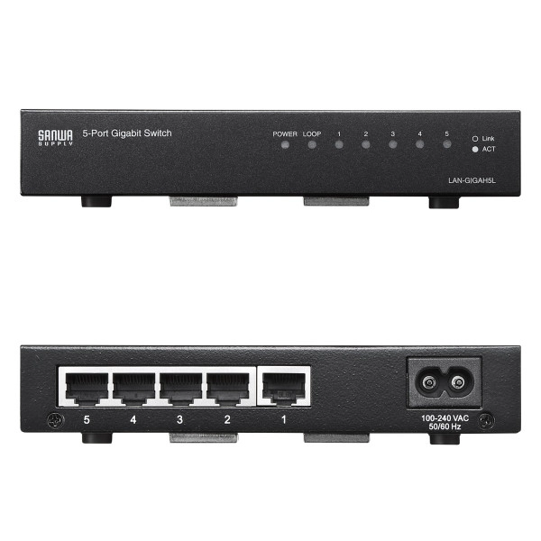 Giga対応スイッチングハブ(5ポート) ループ検知機能つき LAN-GIGAH5L