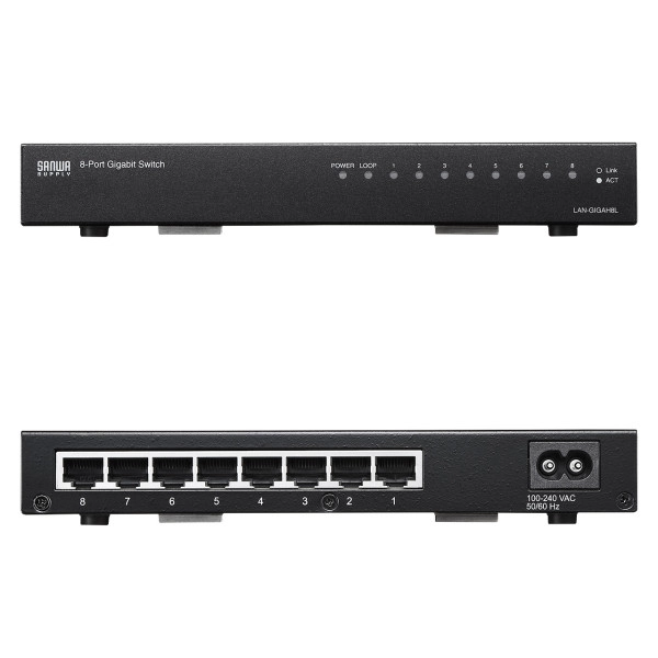 Giga対応スイッチングハブ(8ポート) ループ検知機能つき LAN-GIGAH8L
