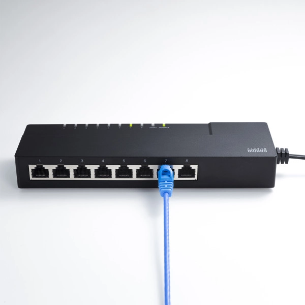 ギガビット対応 タップ型スイッチングハブ(8ポート・マグネット付き) LAN-GIGAT803BK
