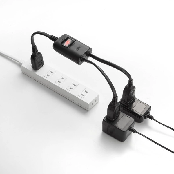 一括集中スイッチ付き電源延長コード ブラック TAP-EX2SWBK