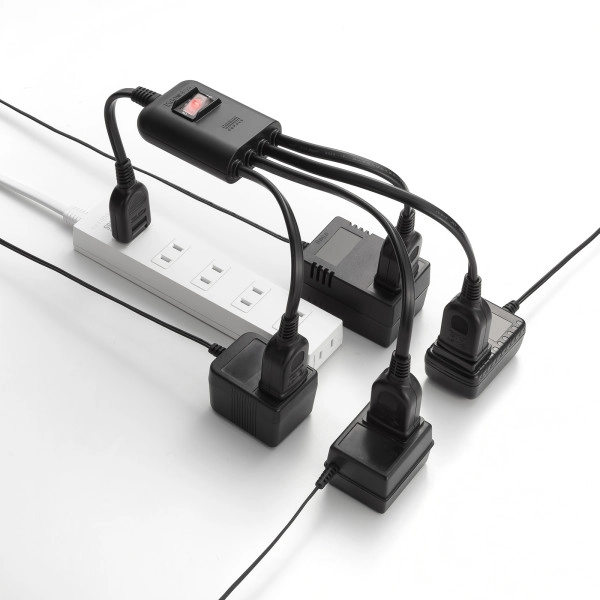 一括集中スイッチ付き電源延長コード ブラック TAP-EX4SWBK