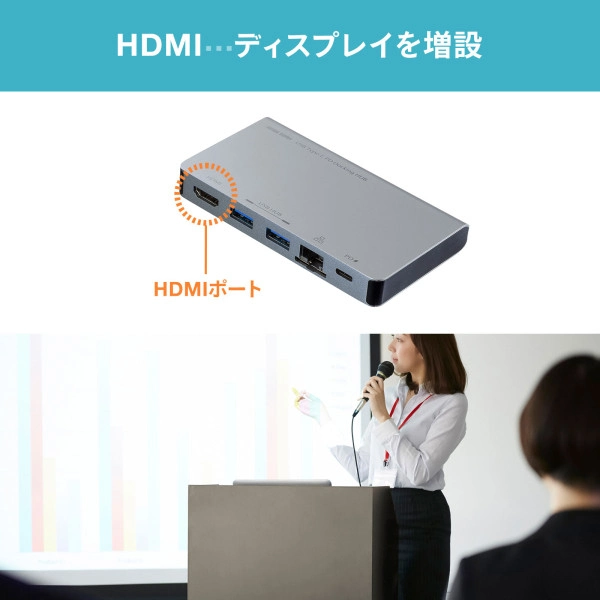 USB Type-C ドッキングハブ(HDMI・LANポート搭載) USB-3TCH15S2
