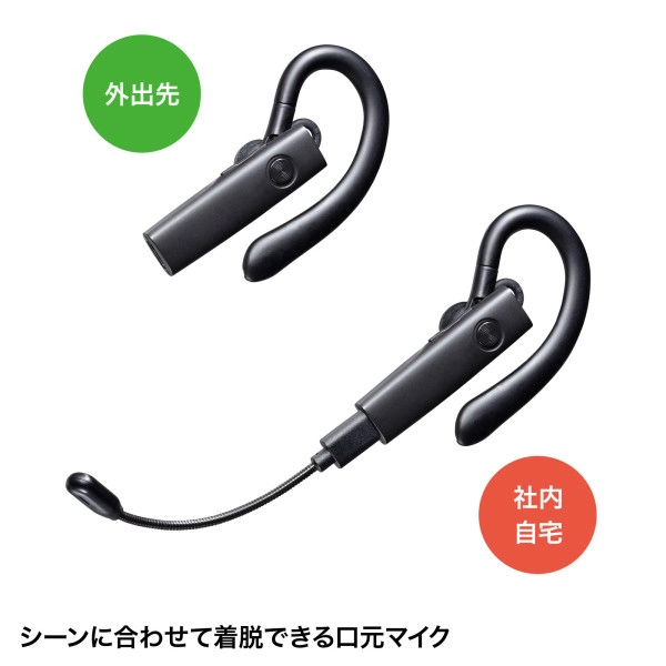 Bluetoothヘッドセット（外付けマイク付き） MM-BTMH61BK