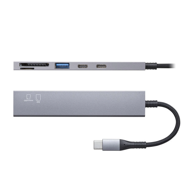 USB 5Gbps 3ポート スリム ハブ(カードリーダー付き・Type-C接続) USB-3TCHC22MS