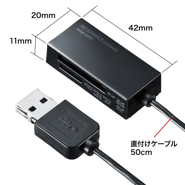 USB2.0 カードリーダー ADR-MSDU3BKN