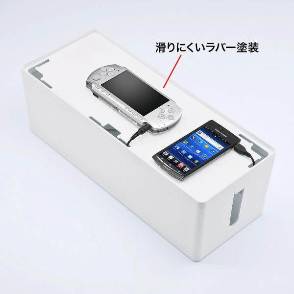 ケーブル&タップ収納ボックス(Lサイズ・ホワイト) CB-BOXP3WN2