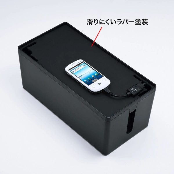 ケーブル＆タップ収納ボックス（Mサイズ・ブラック） CB-BOXP2BKN2