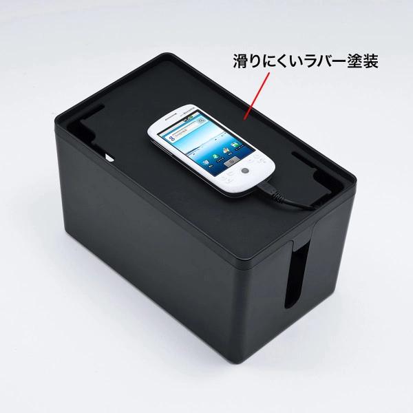 ケーブル&タップ収納ボックス(Sサイズ・ブラック) CB-BOXP1BKN2