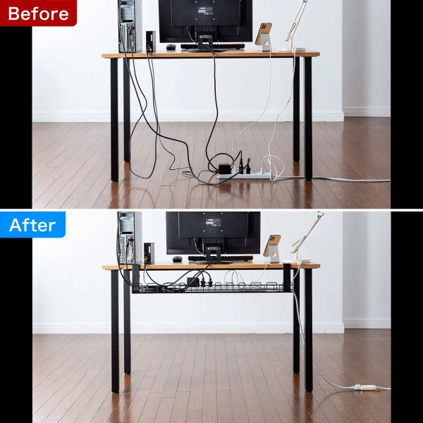 ケーブル配線トレー　ワイヤー Lサイズ　汎用タイプ 　ブラック CB-CT3BK