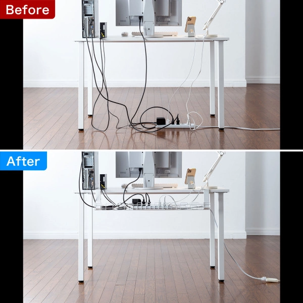 ケーブル配線トレー　ワイヤー Lサイズ　汎用タイプ ホワイト CB-CT3W