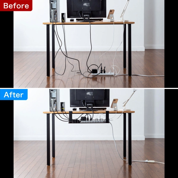 ケーブル配線トレー　ワイヤー Sサイズ　汎用タイプ　ブラック CB-CT4BK