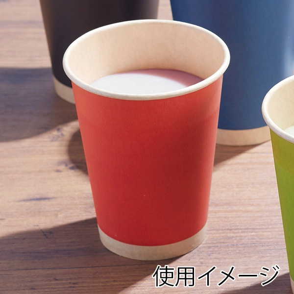 【HEIKO】紙コップ(ペーパーカップ) アイス・ホット兼用 8オンス 口径80mm 未晒レッド 50個×20 (1000個)