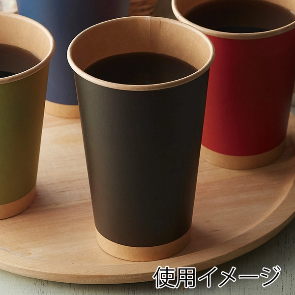 【HEIKO】紙コップ(ペーパーカップ) アイス・ホット兼用 16オンス 口径90mm 未晒ブラック 25個×40 (1000個)