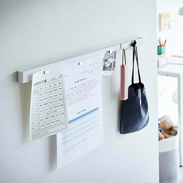 【tower】石こうボード壁対応 マグネット用スチールバー タワー (ホワイト)